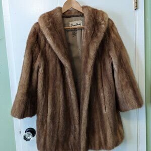 Donaldson's Mink Fur Coat lovely lining and velvety soft pockets